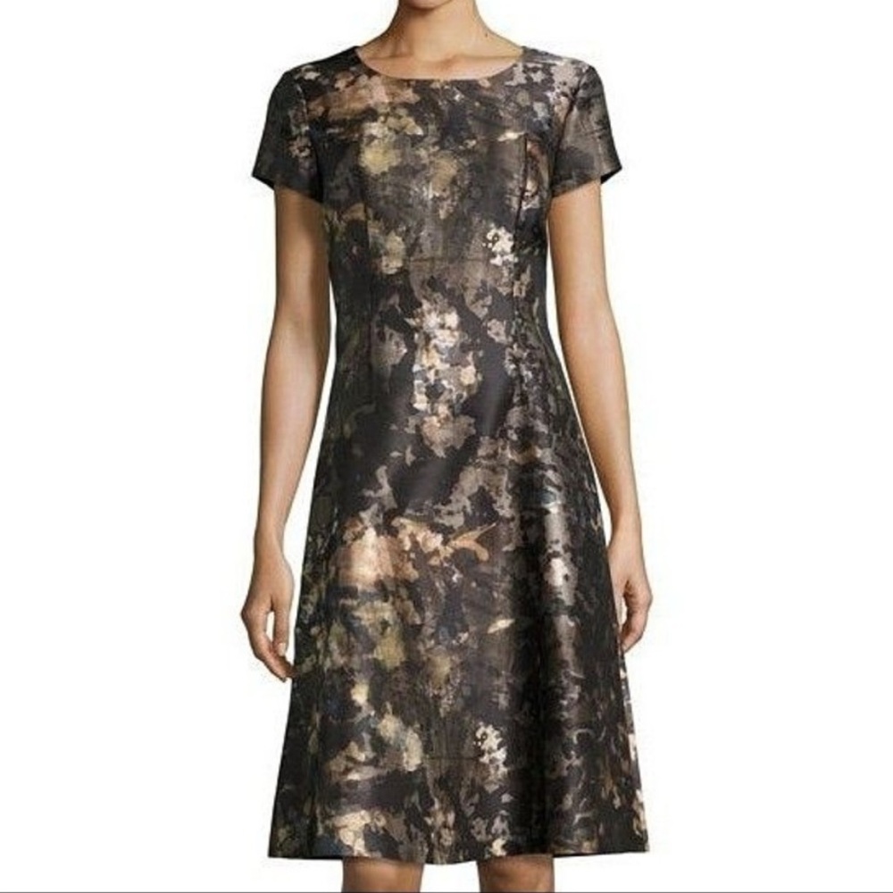 Lafayette 148 New York Retro Pinup Watercolor Dress